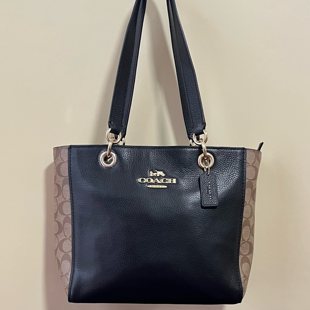Coach Black and Tan Tote Bag